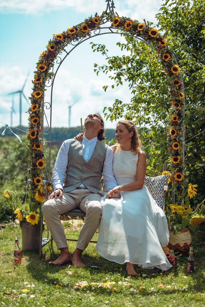 Bride under bright light