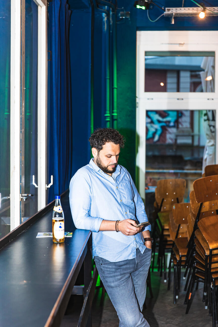 Bride under bright light